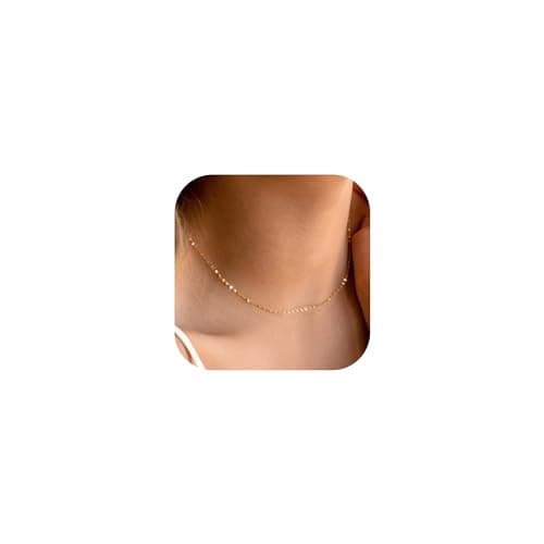 BAYLAY Gold Chain for Women - 18K Gold Plated Chain Necklace Woman Dainty Gold Necklace for Women Gold Jewelry Gifts Size 24 inch