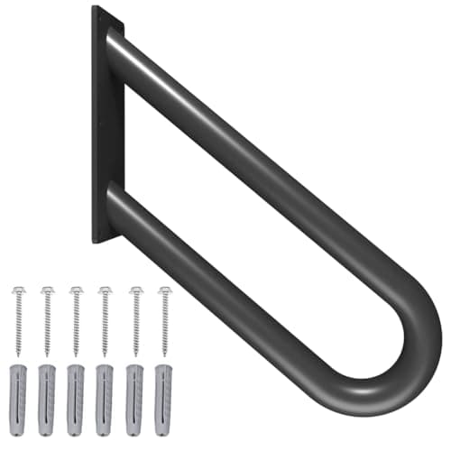 Hand Rails for Outdoor Steps Stair Railing Indoor Rail Metal Heavy Duty Non-Slip 1-3 Step Wall Mount Grab Bars U-Shape Safety Handle Garage Porch Courtyard Doorways 16 INCH Garden