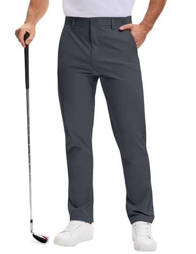 AOHIKE Golf Pants Men Lightweight Stretch - Moisture-Wicking Quick Dry Work Dress Pants Casual Slacks, Grey