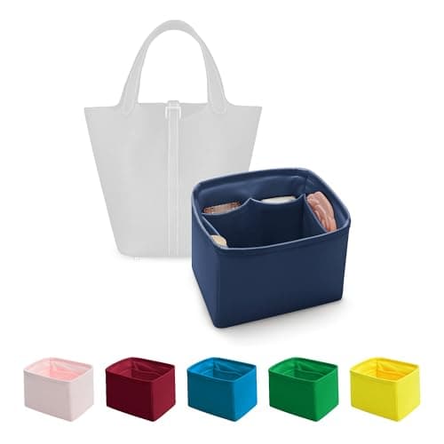 KINGS IN BAG Satin Purse Organizer for Picotin 22, Blue nuit