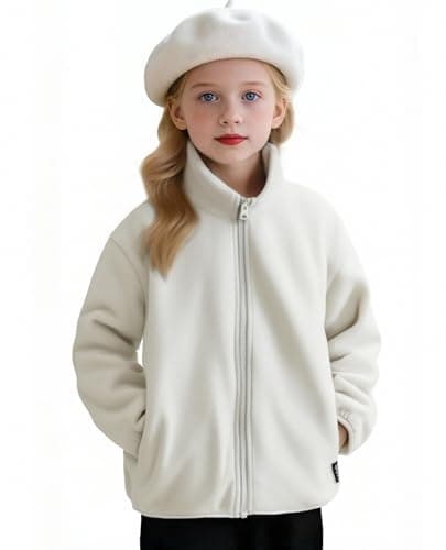 Balabala Girls Spring Coat Toddler Fleece Jacket Boys Girls Long Sleeve Full Zip Coat Comfy Casual Jacket with Pockets