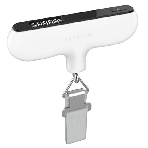 Ultrean Luggage Scale, 110lb Digital Suitcase Weight Scale for Travel, Portable Handheld Baggage Scale with Rubber Paint, Hook, Battery Included