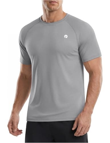 PINSPARK Moisture Wicking Shirts for Men Lightweight Quick Dry Athletic T-Shirts Running Gym Workout Short Sleeve Tee Shirts XL