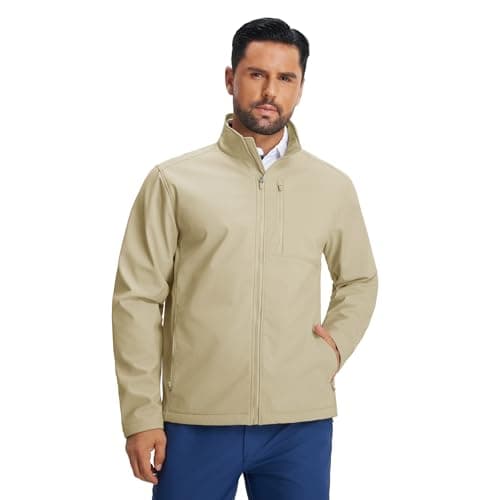 M MAELREG Mens Fleece Jacket Lightweight Soft Shell Warm Lined Golf Jacket Outdoor Hiking Tactical Coat Outerwear