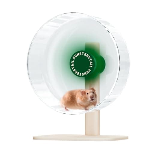 FunstersTail Super Silent Hamster Wheel 10.4 Inch, Magnetic Large Rat Wheel for Chinchilla, Gerbil, Guinea Pig, Cat, Mouse, Sugar Glider and Dwarf, Syrian Hamster Accessories (Avocado Green)
