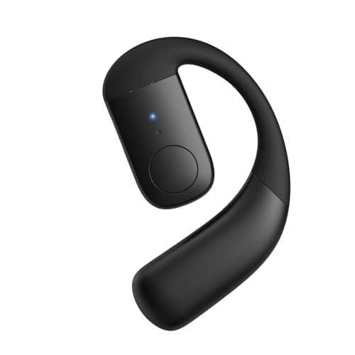Xmenha Single Bluetooth Phone Earpiece Earbud One Ear Piece Open Ear Bud Air Bone Conduction Earbud Earless Out of Ear Headphones Bluetooth Wireless Headsets with Microphone Earhook for Work