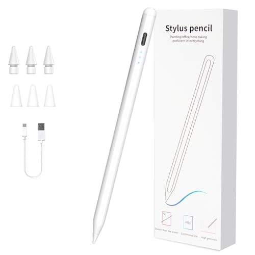 Stylus Pen for iPad 2018-2025, 13 Mins Fast Charging Magnetic Pencil (3X Fast Charge) with Tilt Sensitivity & Palm Rejection for iPad 6-8/9/10/11, Air 3/4/5/M2/M3, Mini 5/6/7, Pro 11/12.9/M4/M5