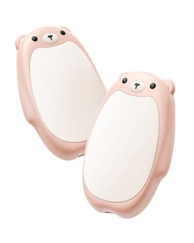 SWEETFULL Hand Warmers Rechargeable – Cute Bear, 2 Pack Magnetic, Reusable Electric Pocket Heater, Great Gift for Daughter, Kids, Wife, or Bestie, Portable for Outdoor & Camping (Pink)