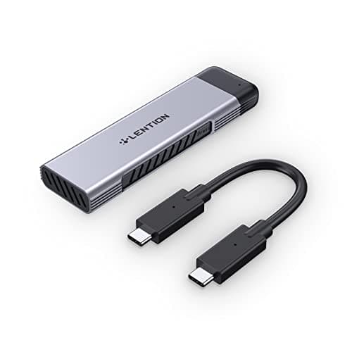 LENTION M.2 NVMe SSD Enclosure Adapter USB 3.1 10Gbps to M.2 SSD 2tb External Hard Drive, External SSD Supports NVME M-Key/(B+M), UASP for SSD Size 2280/2260/2242/2230(C9Elite, Space Gray)