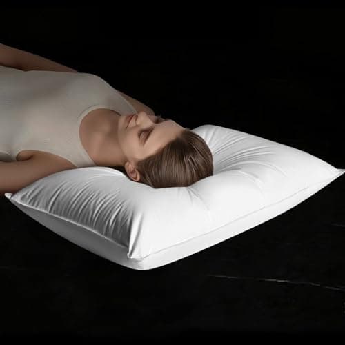 Baigee Goose Down Pillow Standard Size, Luxury Hotel Collection Bed Pillow for Sleeping,3-Chamber Design,900+ Fill Power,Downproof,100% Cotton Shell (White, Standard)