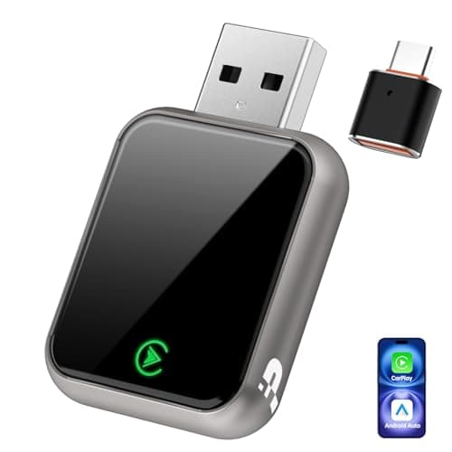 Wireless CarPlay Adapter 2026, Convert Wired to Wireless CarPlay Adaptor for Apple, Compatible with Cars with Factory Wired CarPlay for iPhone & Android with USB/USB-C Port (Light Grey)