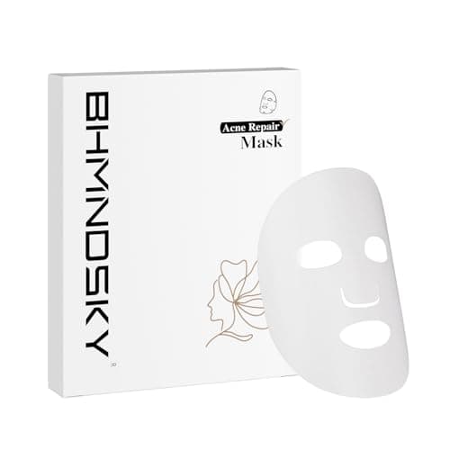 BHMNDSKY Acne Repair Mask,Deep Clean Pores,Oil Control, Overnight Face Mask Glow Skin- Elasticity, Repair,Hydrating, Firming and Moisturizing Skincare, 28g, 5ea