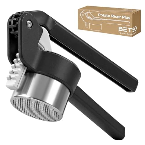 Potato Ricer - Betso Effortless Double-Gear Potato Ricer and Masher - Heavy-Duty Vegetable Press for Perfect Mashed Potatoes, Dishwasher Safe