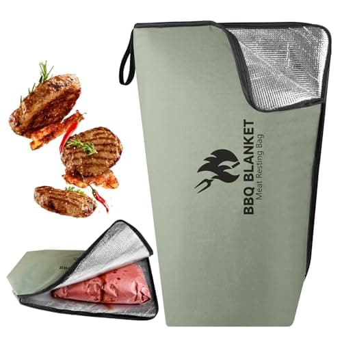 BANGIE BBQ Blanket for Resting Meat, Seamless Leakproof Smoker Bag, Insulated Meat Resting Bag for Large Brisket & Turkey, Grease-Resistant Smoker Accessories Gift for Men Dad Husband, 21in (Green)