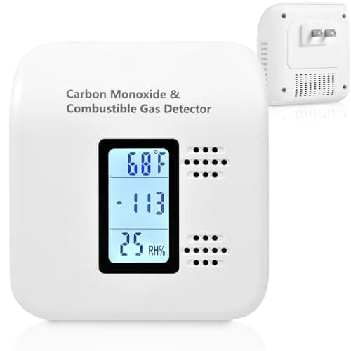 Carbon Monoxide Detectors Plug in, 4-in-1 CO & Natural Gas Detector with Fast Response Sensor, Ultra-Thin Plug, Temperature & Humidity Display for Home, Apartment & RV Safety