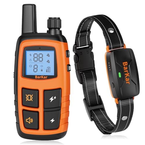 BarKar Dog Shock Collar with 4 Training Modes, IPX7 Waterproof Dog Training Collar with IPX4 Remote, 2600FT Electric Collar with Beep, Shock, Vibration & Shock Boost for All Breeds
