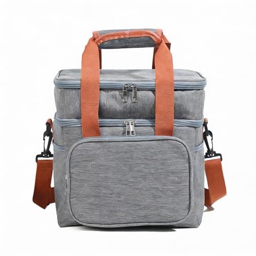 BentoBloom Insulated Lunch Bag for Men Women, Large Reusable Lunch Box with Adjustable Shoulder Strap, Leakproof Freezer-Safe Tote Bag for Work, Picnic, Office, 600D Waterproof Fabric