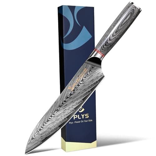 8-Inch Chef Knife Japanese for Kitchen: High Carbon Stainless Steel Sharp Cooking Knives Cutting Vegetable Ergonomic Handle