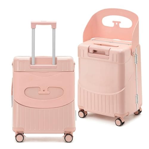 Apelila Ride On Suitcase with Built-In Seat 20 Inch Carry-On Luggage for Kids & Adults, TSA-Approved Underseat Spinner with 360° Wheels, Lightweight Suitcase for Airplane Travel