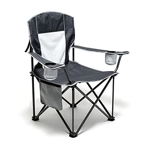 SUNNYFEEL Camping Chairs for Adults, Oversized Camping Chair Heavy Duty 500LBS, Portable Lawn Chair with Cup Holder, Side Pocket&Bag for Outdoor Camping/Beach/Picnic/Fishing, Grey