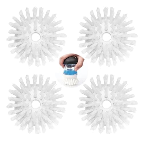MiUWUU 4 Pack Brush Refills for OXO Dish Brush Refill B, Brush Head Replacement OXO Dish Brush Replacement Head(White Round)