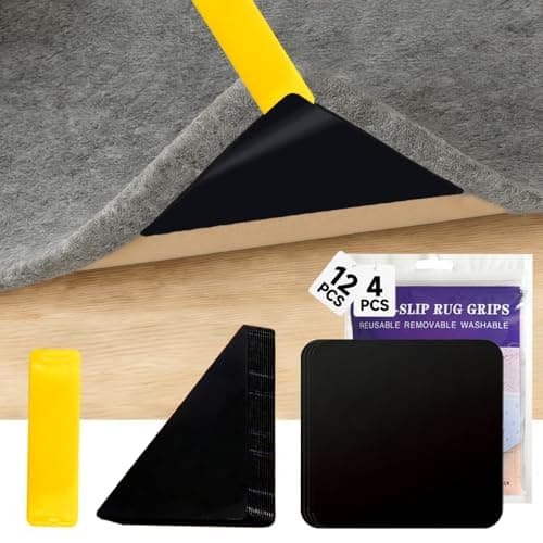 16 PCS Rug Tape,Carpet Tape,Non Slip Rug Pads Grippers for Hardwood Floors and Tiles,Reusable Rug Stickers Rug Tape for Area Rugs,Carpet Pads Rug Corner