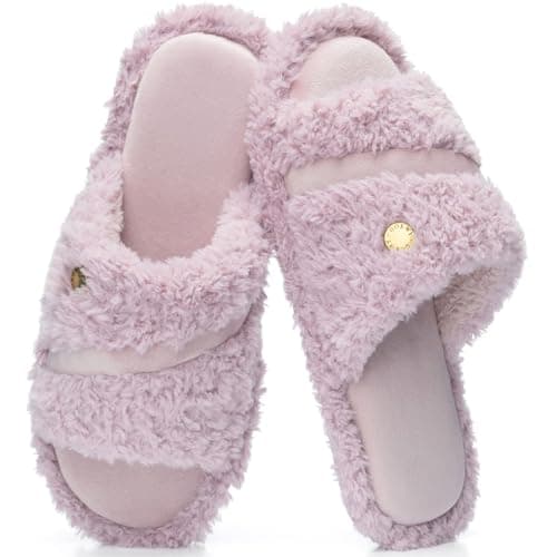 GOEWY Open Toe Womens Slippers Indoor Outdoor Comfy Memory Foam Slip On House Bedroom Slides Shoes Gifts for Women Her Mom