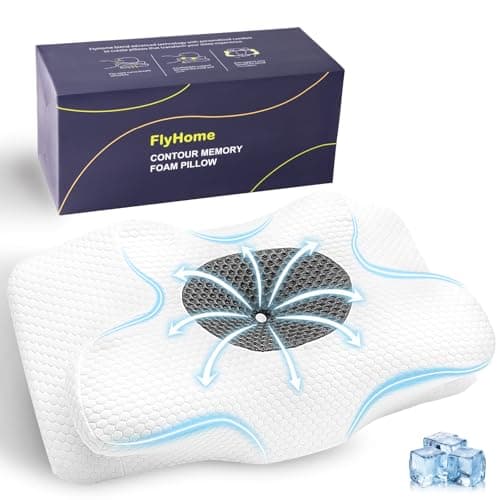 Cervical Neck Pillow, Memory Foam Pillow for Neck Pain Relief, Contour Neck Support Pillows with Cooling Pillowcase, Dreamers Relief Pillow, Ergonomic Bed Pillows for Side Back Stomach Sleepers