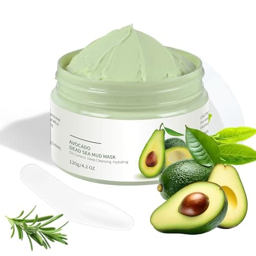 OUPEICHARM Clay Mask Avocado Dead Sea Mud Face Masks for Face, Detox Face Masks for Moisturizing, Green Tea Deeping Cleanse Mask Acne, oil, Pore, Blackheads, Wrinkles, Hydrating Facial Mask for Women