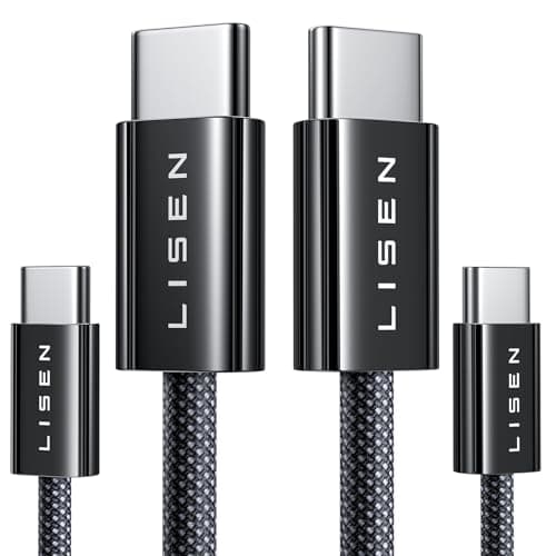 LISEN USB C to USB C Cable Fast Charging Cords 240W Type C Charger Fast Charging Cord Type C Cable for iPhone 16 15 iPad MacBook Pro Air Samsung S25 Switch,10ft+10ft/2 Pack/Black