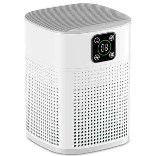 Air Purifiers for Bedroom, Honeyuan H13 HEPA Air Purifier for Home Large Room 1095 sqft, Air purifiers with 360°Air Intake, 3 Fan Speeds, 3-Stage Filtration, White