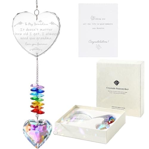 Grandma Gifts, K9 Crystal Suncatcher Grandma Birthday Gifts from Granddaughter Grandson Grandchildren Grandkids for Mothers Day Christmas