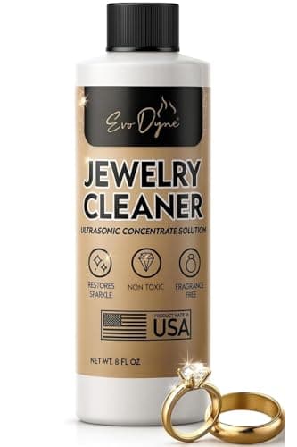 Ultrasonic Jewelry Cleaner Solution (8oz) Concentrated Jewelry Cleaner for Diamonds, Gold, Silver & More | Compatible with Ultrasonic Machine (s) - Made in USA