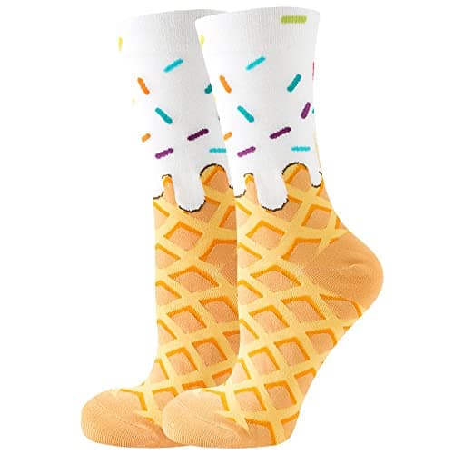 wotemlur Fun Colorful Socks Patterned Funky Happy Women Crew Cute Sock Combed Cotton Stockings