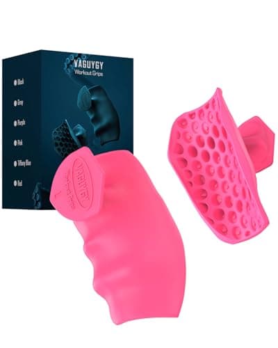 VAGUYGY Workout Grips,Rubber Fingerless Gym Gloves, Pull Up Grips for Men Women Crosstraining Palm Grips Hand Protection,Suitable for Gym & Home Workouts, Improves Grip Strength(1,pink)