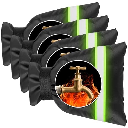 CASAJOY Outdoor Faucet Covers for Winter, 10.2" H x 6.88" W Outdoor Water Faucet Cover Socks for Winter Freeze Protection Waterproof Reusable Hose Bibs Insulated Spigot Cover, 4 Pack