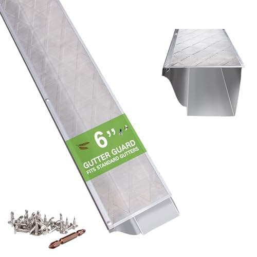 Hoopmon Gutter Guard – 100% Stainless-Steel Micro-Mesh Design, Pine Needle & Small Debris Protection, Fits 6 in K‑Style & Half‑Round Gutters, DIY Screws Included (50ft, 15pcs, 6in x 40in)