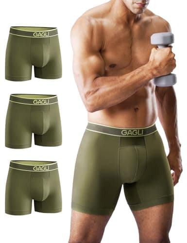 gagli Mens Underwear Pack, Breathable Boxer Briefs Moisture Wicking & Quick Dry & No Ride Up, Athletic Underwear with ComfortFlexible Waistband