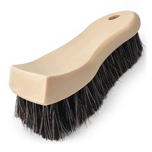 YeewayVeh Long Bristle Horse Hair Brush for Leather, Versatile Leather Cleaning Brush for Car Interior Seat, Carpet, Upholstery, Furniture and Shoes