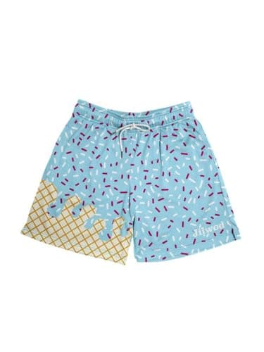 Men's Ice Cream Graffiti Print Mesh Athletic Lightweight Quick-Dry Gym Shorts with Pockets for Running Basketball Workout (US, Alpha, X-Large, Regular, Regular, Blue)