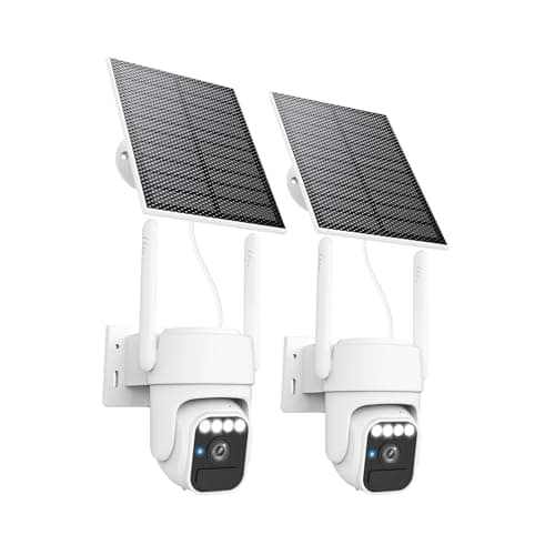WY-LINK Solar Security Cameras Wireless Outdoor, WiFi Security Cameras for Home, 360° View, 2-Way Talk, Auto Tracking, Light Alarm, Color Night Vision, Siren Alarm