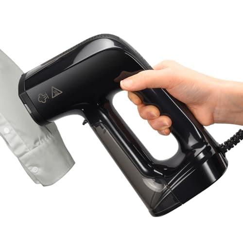 Vacuum Steamer for Clothes, 3200Pa Suction Handheld Clothes Steamer, Dual Mode, LED Display, Portable Travel Steamers for Clothes, Steaming & Ironing 2 In 1, 160ml Water Tank (for 110-120V) - Black