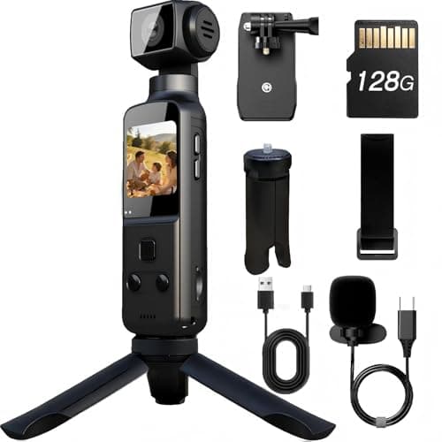 AHUMADOR DE Body Cameras with Audio and Video Recording,Pocket Camera for Vlogging,Blogging,YouTube,Travel and Content Recorder with 128GB Card