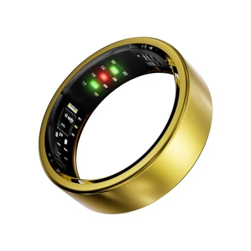 Victormont Vic Ring, Ultra-Light Titanium Smart Ring, 7-Day Battery Life, Fitness/Sleep/Stress Tracker for Women & Men, No APP Subscription Fees, IP68 Waterproof, iOS & Android Compatible(Gold, 10)