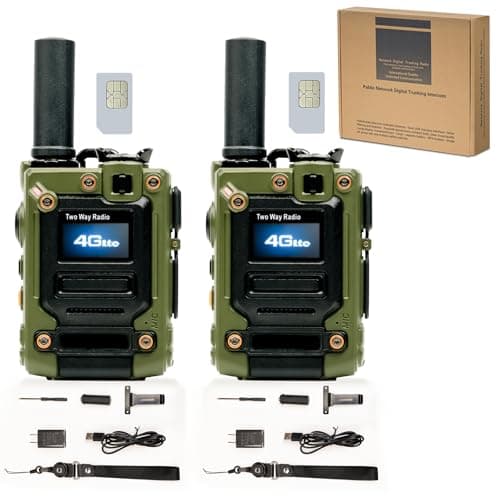 2Pcs K300 4G Walkie Talkie for Adults,Long Range 4G 1000 Mile Rechargeable Two-Way Radios 3-Day Battery Runtime Ideal for Hiking,Camping,Work(SIM Card) (2 PCS Green)