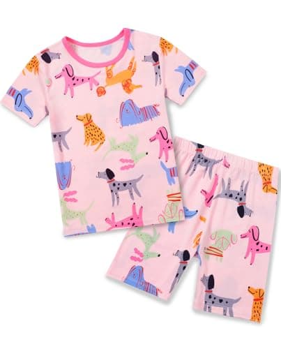 babee Reshinee Bamboo Viscose Toddler Girls Kids Short Sleeve Pajamas 2-3T Years Pink Summer Cool Soft 2pcs Set Pjs Pyjamas Jammies
