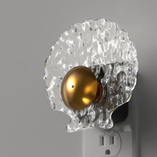 L LOHAS LED Shell Night Light, Night Lights Plug into Wall, Dimmable Nightlights Plug in with Light Sensor, 0-100LM, 3000K Soft White, LED Nightlights for Hallway Bedroom Stairway,1 Pack