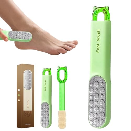 Foot File 2-in-1 Pedicure Scrubber Tool - Stainless Steel Dual-Sided & Callus Remover, Durable Easy-to-Clean Rasp for Hard Dead Skin, Corn Removal & Soft Feet, Dry & Wet Use (Green)