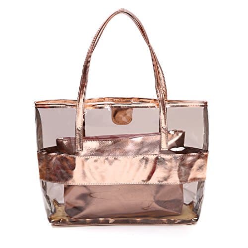 Barabum Classy Waterprof Clear Tote Beach Shoulder Bag for Shopper Work
