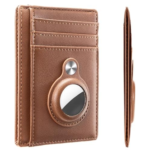 Hawanik Slim Minimalist Front Pocket Air Tag Wallet, RFID Blocking Card Holder Wallet with Airtag Holder